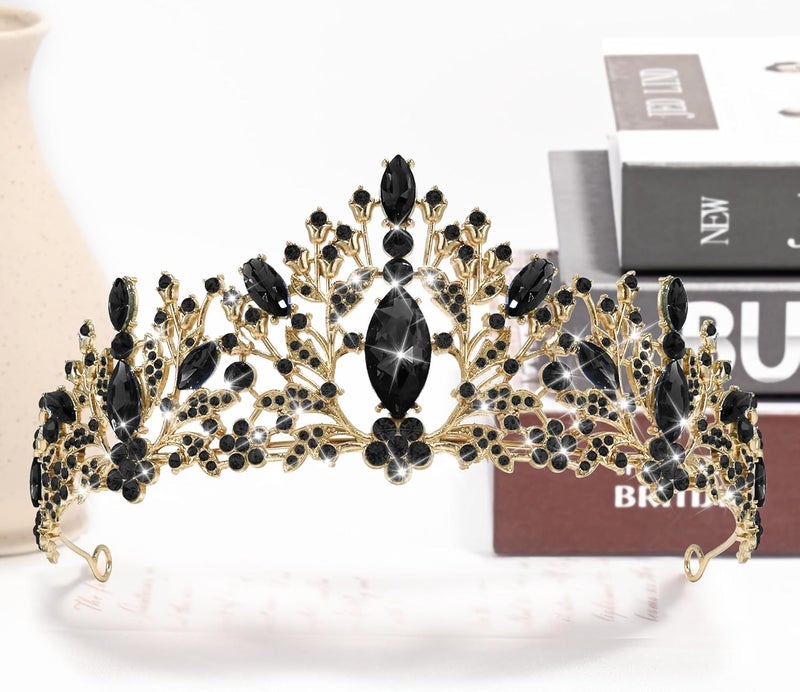 TAROSE Crowns for Women, Queen Crystal Gold Silver Tiaras with White Rhinestone and Combs, Goddess Crown for Wedding Bride Birthday Princess Bridal Shower Hair Accessories for Women - Image 3